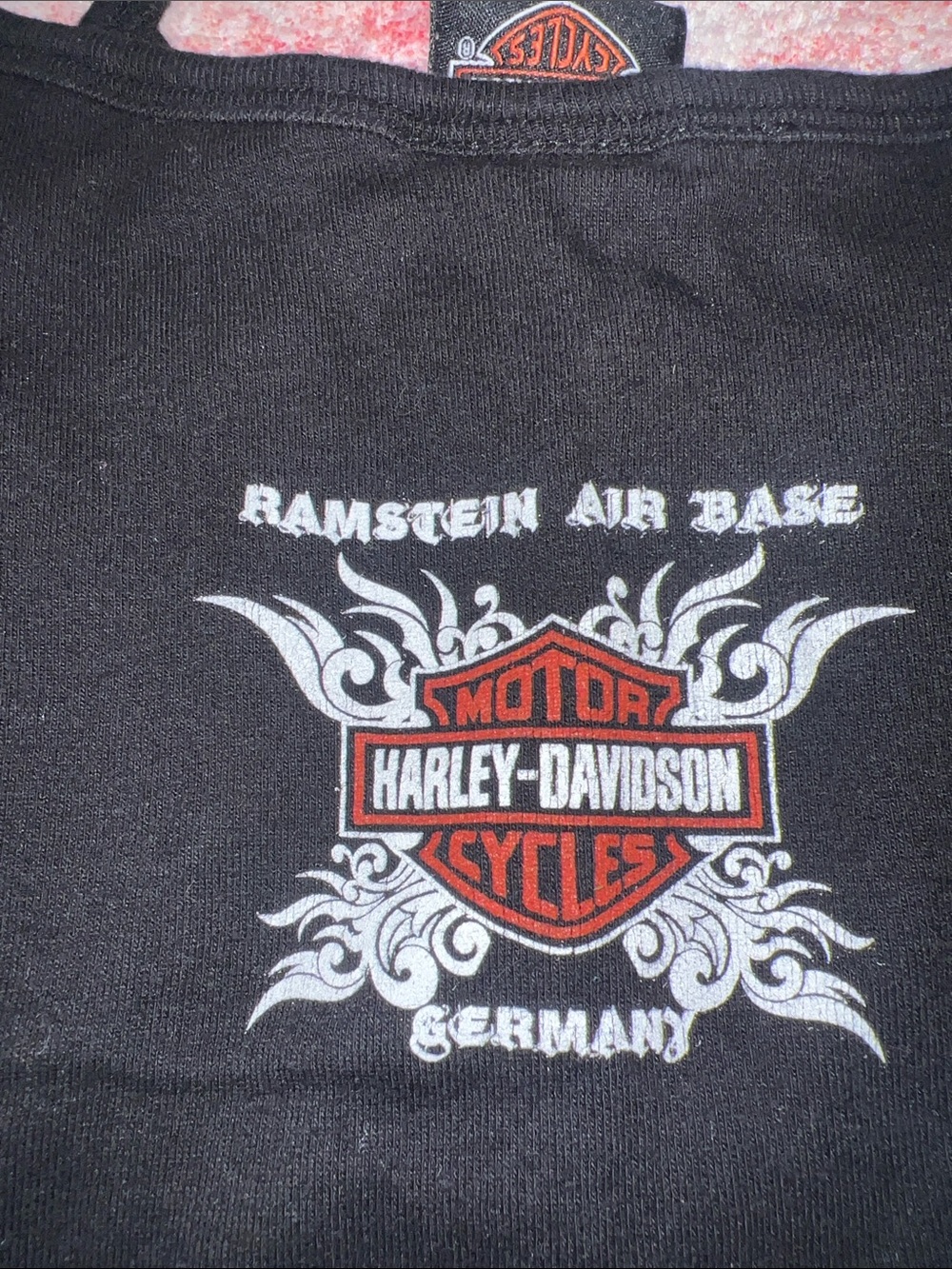 Harley-Davidson Black Cami with Orange Rose and Green Accents - Picture 5 of 5